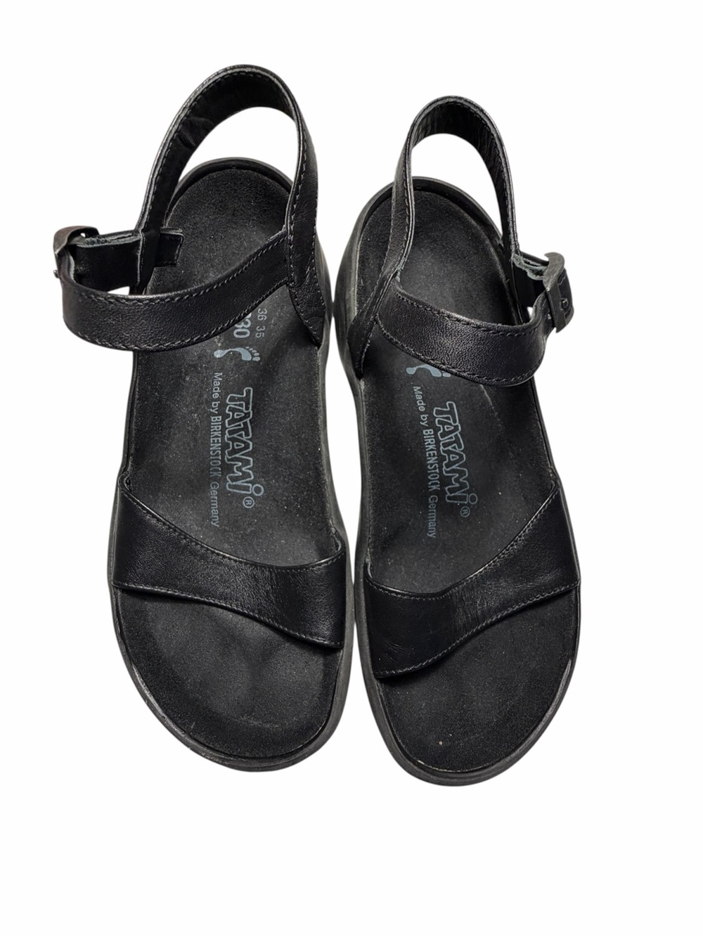 Tatami Birkenstock Black Leather Slingback Sandals Womens 5
